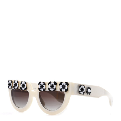 Prada Acetate Flower Poeme Sunglasses SPR26P White 1 of 7
