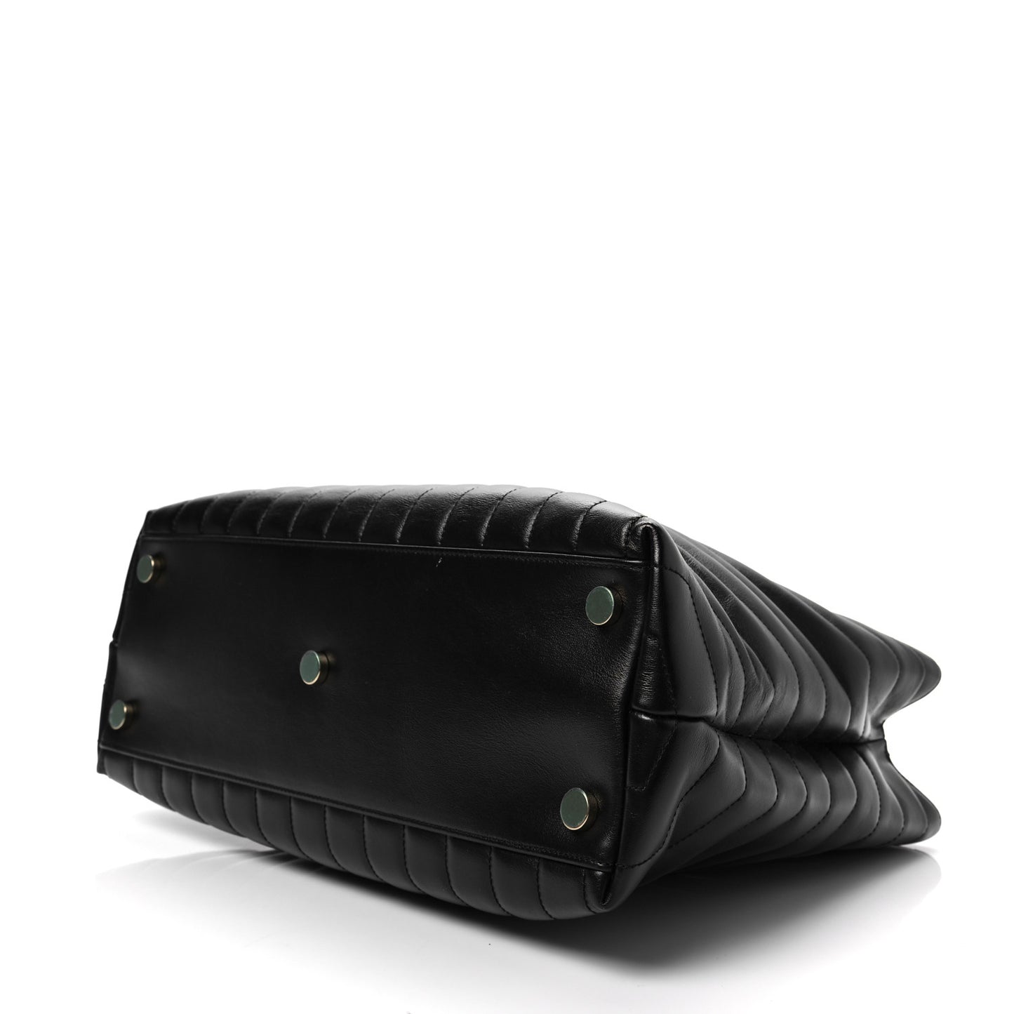Calfskin Y Quilted Monogram Large Loulou Shopper Black