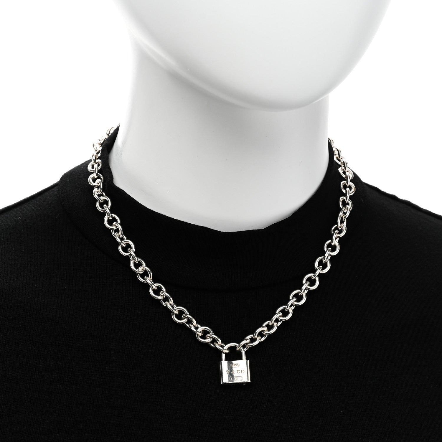 Tiffany Sterling Silver 1837 Lock Charm Necklace 2 of 5
