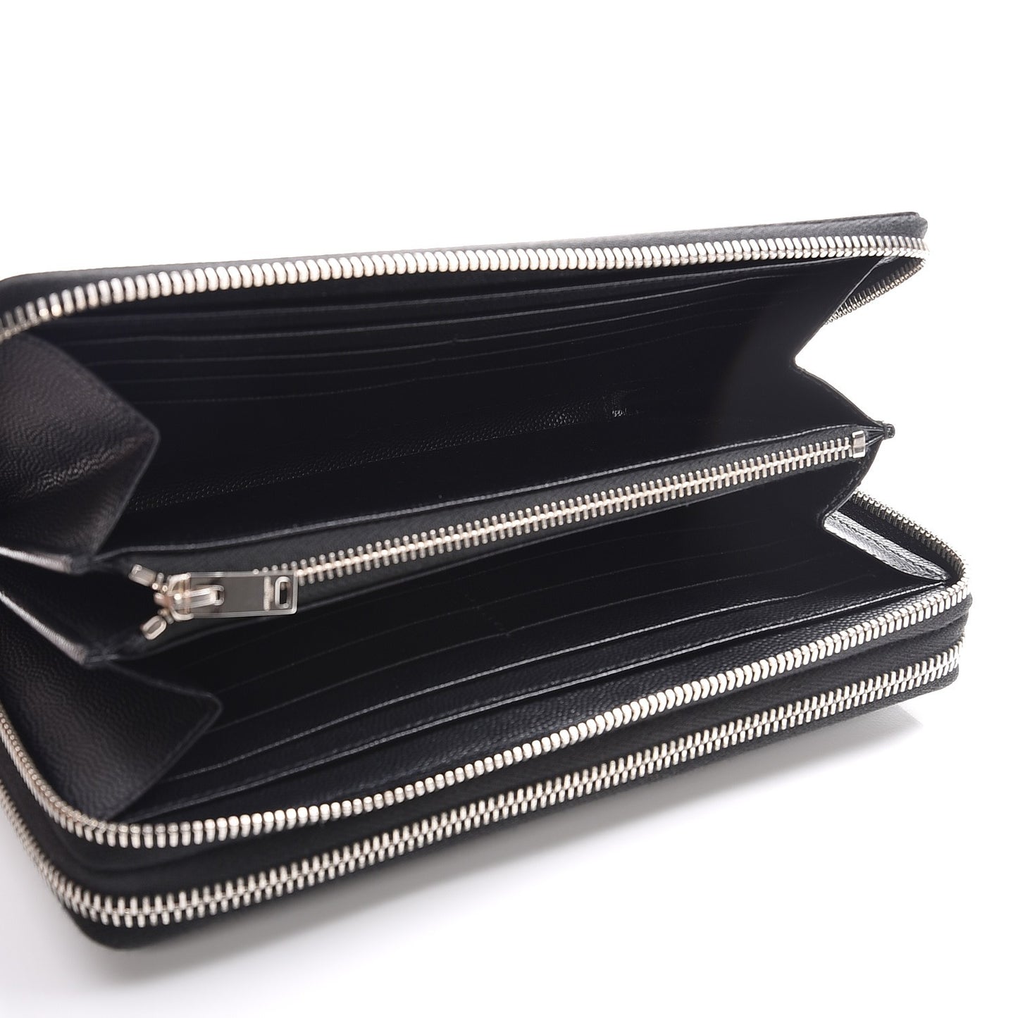 Grain De Poudre Classic Zip Around Travel Organizer Wallet Black