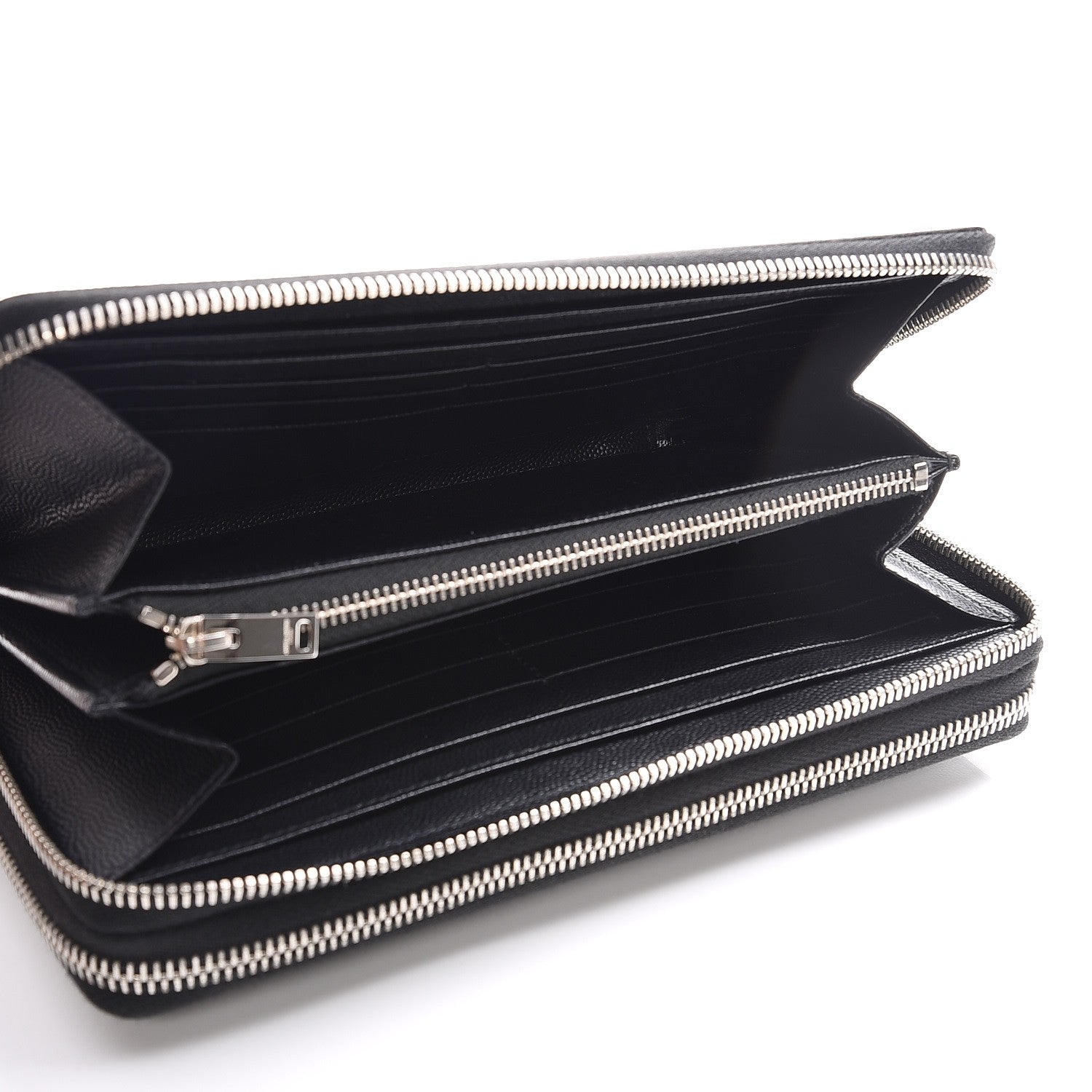Saint Laurent Grain De Poudre Classic Zip Around Travel Organizer Wallet Black 5 of 10
