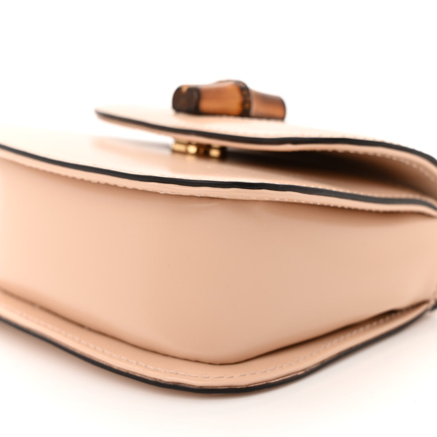 Gucci Calfskin Super Mini Bamboo 1947 Top Handle Chain Bag Light Beige 9 of 10