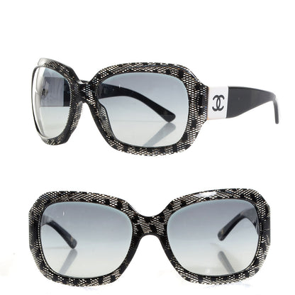 Chanel Acetate CC Lace Effect Sunglasses 5146 Black White 1 of 6