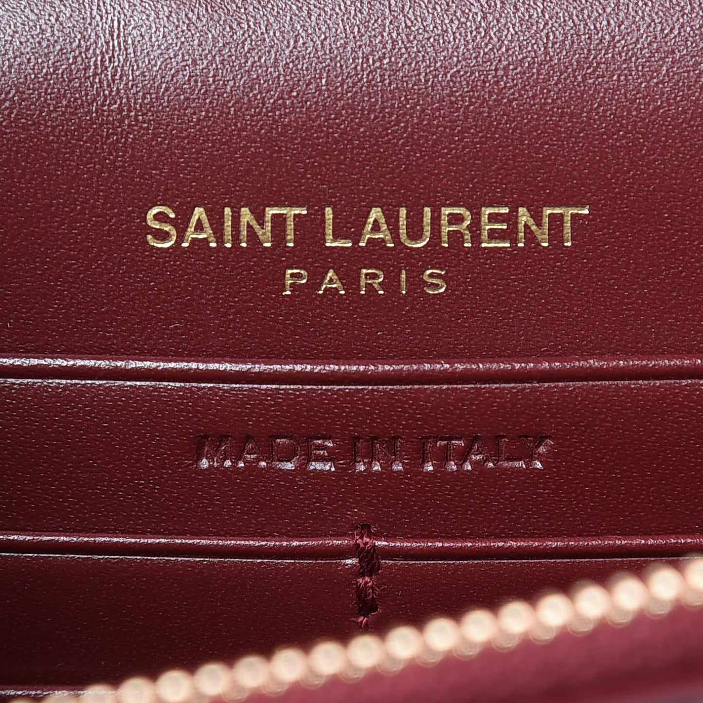 Smooth Calfskin Classic Monogram Kate Tassel Chain Wallet Oxblood