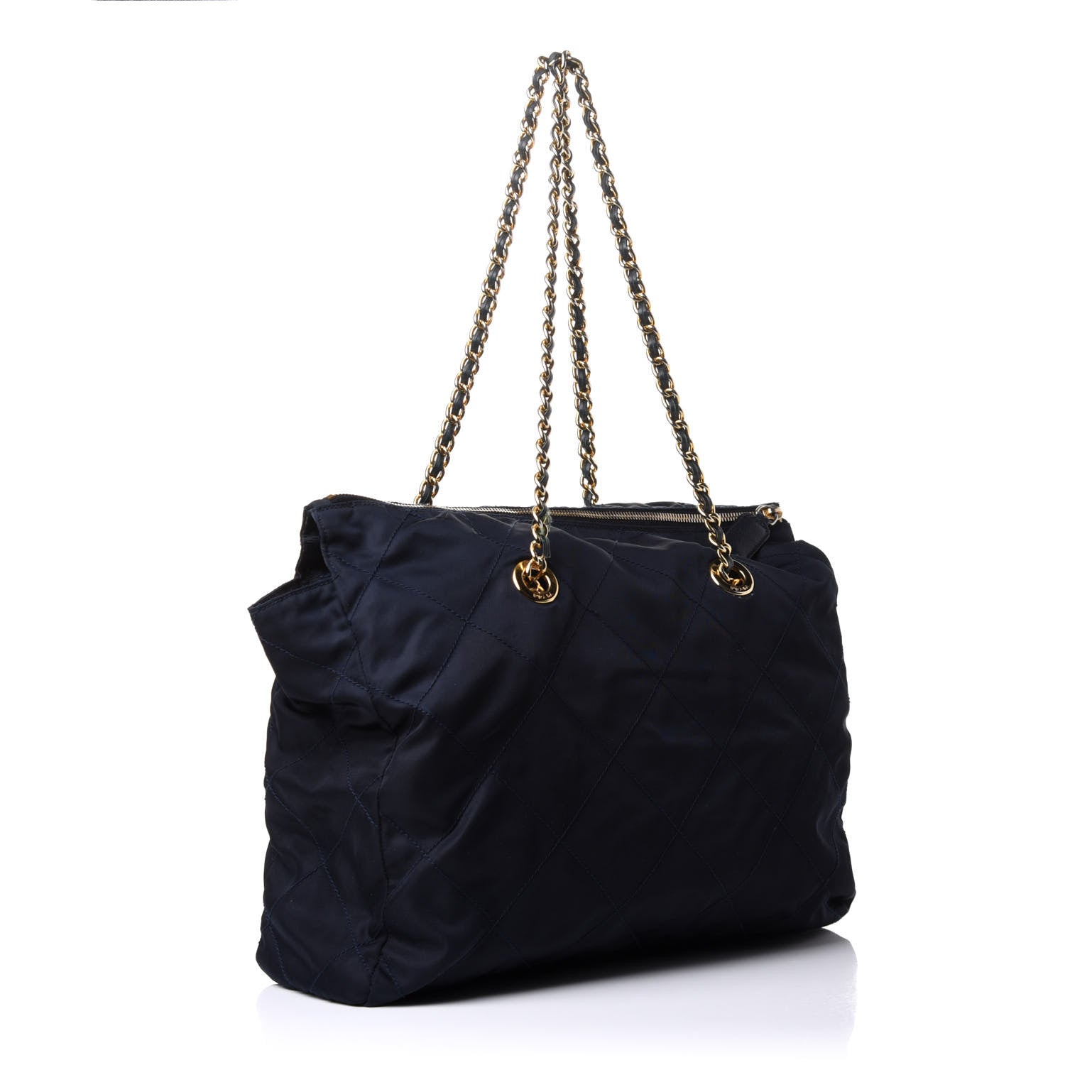 Prada Tessuto Nylon Quilted Shoulder Bag Blue 3 of 10