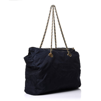 Prada Tessuto Nylon Quilted Shoulder Bag Blue 3 of 10