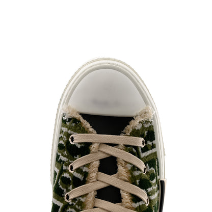 Christian Dior Tapestry Oblique Mens B23 High Top Sneakers 42 Olive 9 of 10