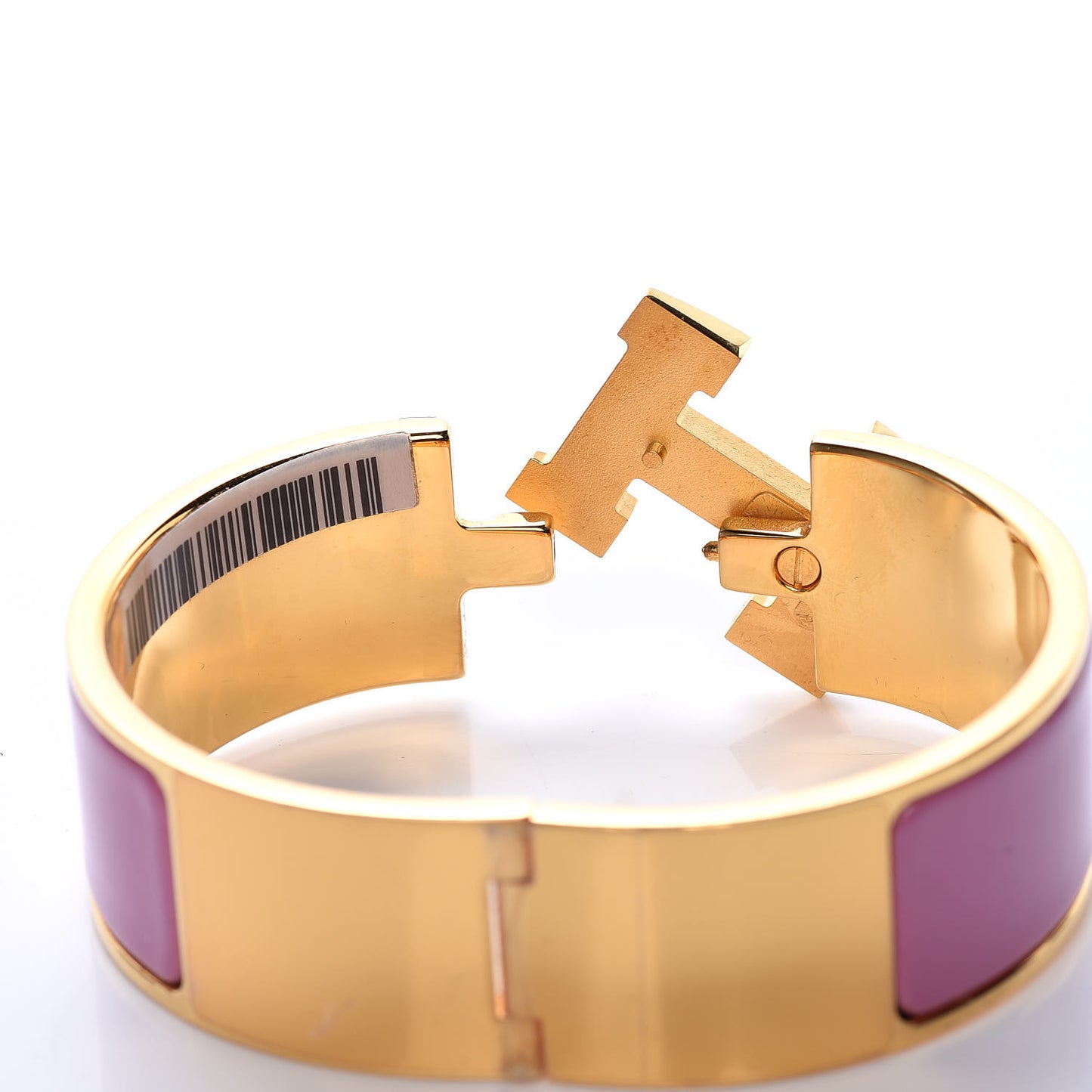 Enamel Wide Clic Clac H Bracelet PM Rose Flamingo