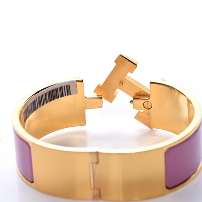 Hermes Enamel Wide Clic Clac H Bracelet PM Rose Flamingo 5 of 9