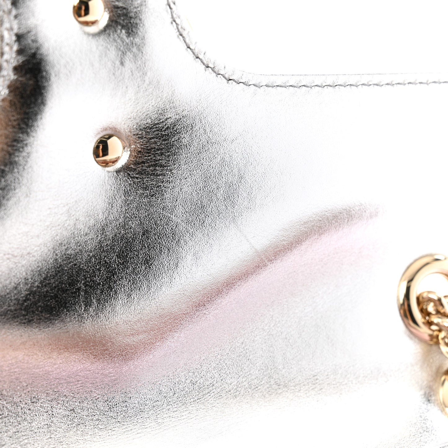 Iridescent Nappa Chevron Matelasse Small GG Marmont Shoulder Bag Iridescent Escape Pink