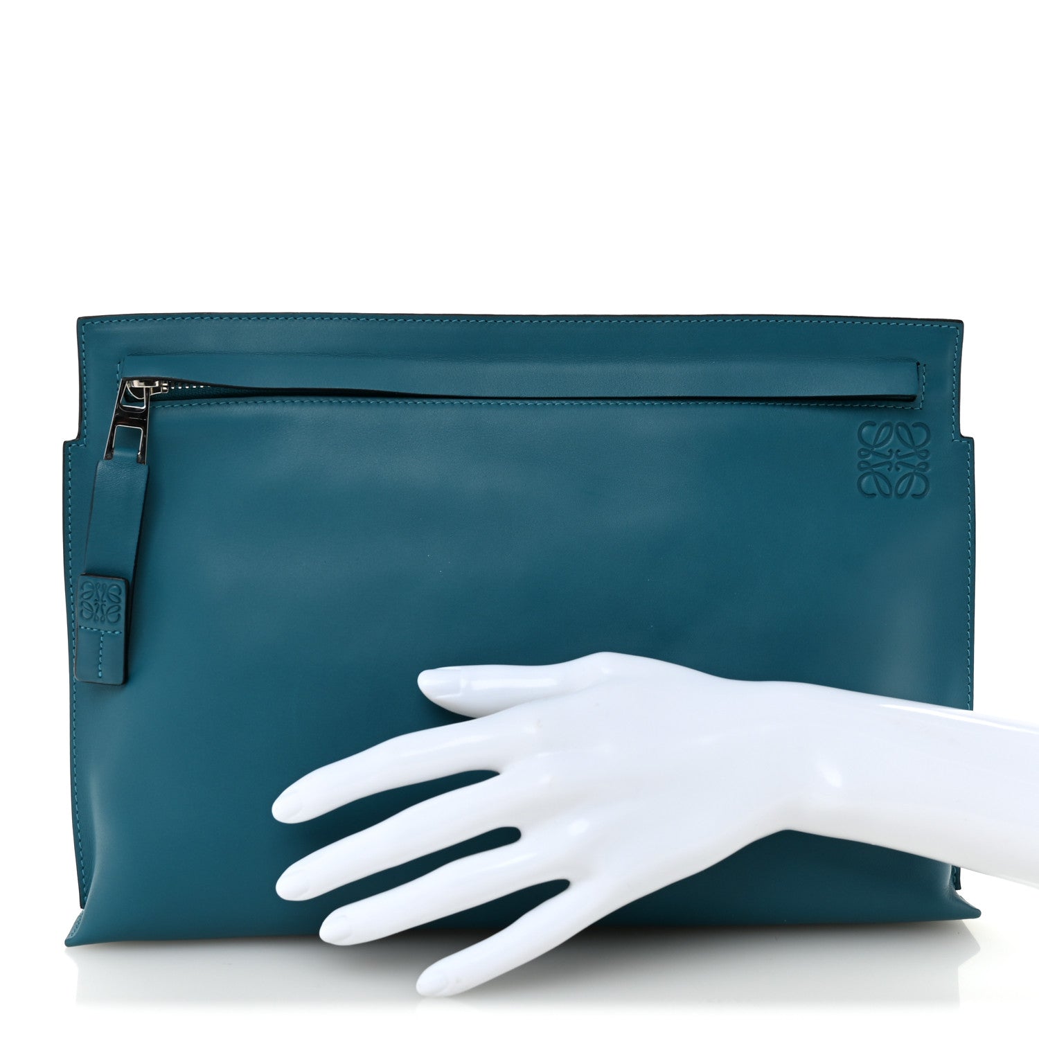 Loewe Calfskin T Pouch Lagoon Blue 2 of 10