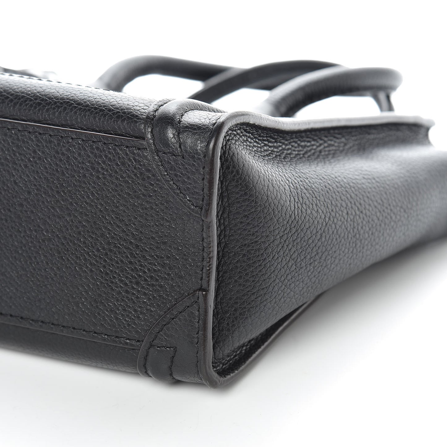 Drummed Calfskin Nano Luggage Black