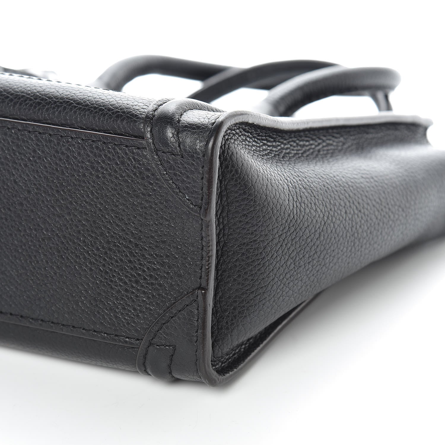 Celine Drummed Calfskin Nano Luggage Black 6 of 8