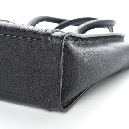 Celine Drummed Calfskin Nano Luggage Black 6 of 8