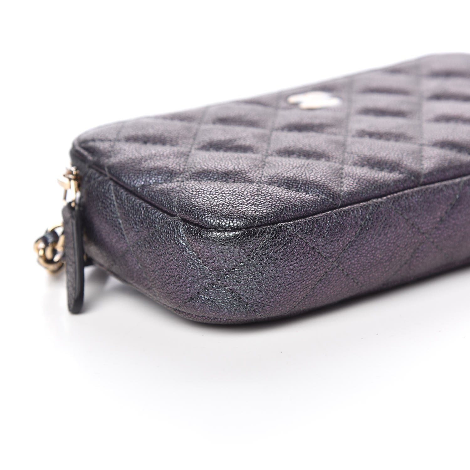 Chanel Iridescent Caviar Quilted Small Clutch With Chain Black 8 of 10