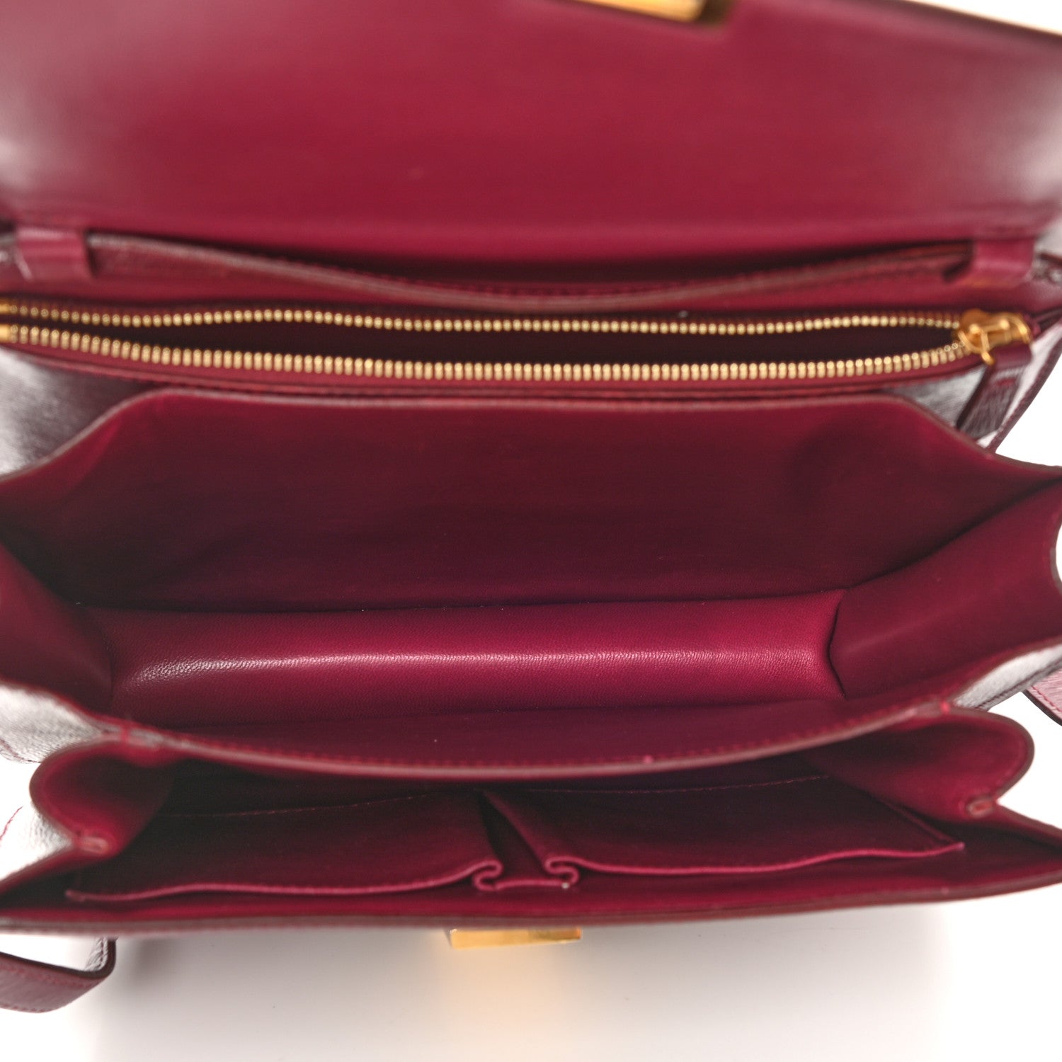 Celine Liege Calfskin Medium Classic Box Flap Bag Burgundy 5 of 9