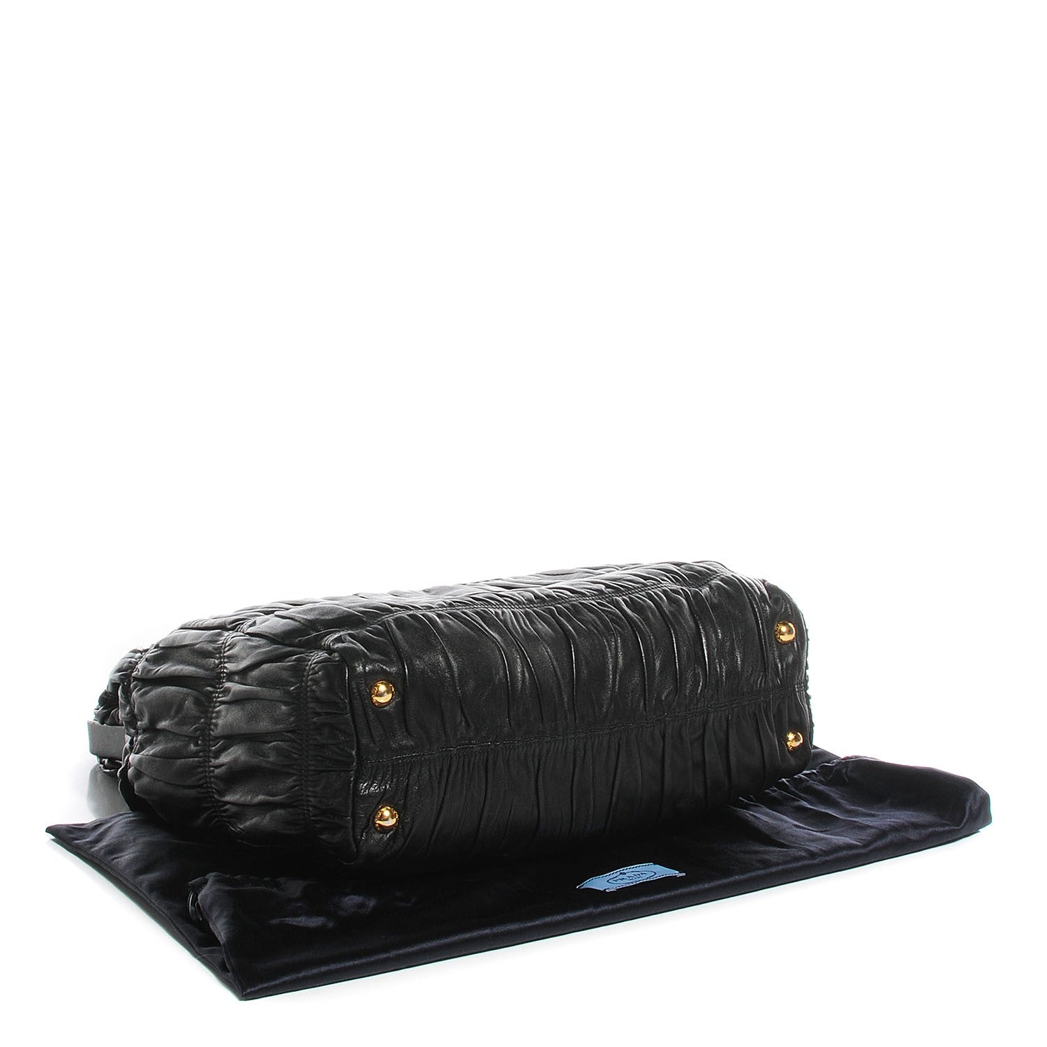 Prada Nappa Dressy Gaufre Framed Tote Black 4 of 9