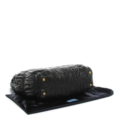 Prada Nappa Dressy Gaufre Framed Tote Black 4 of 9