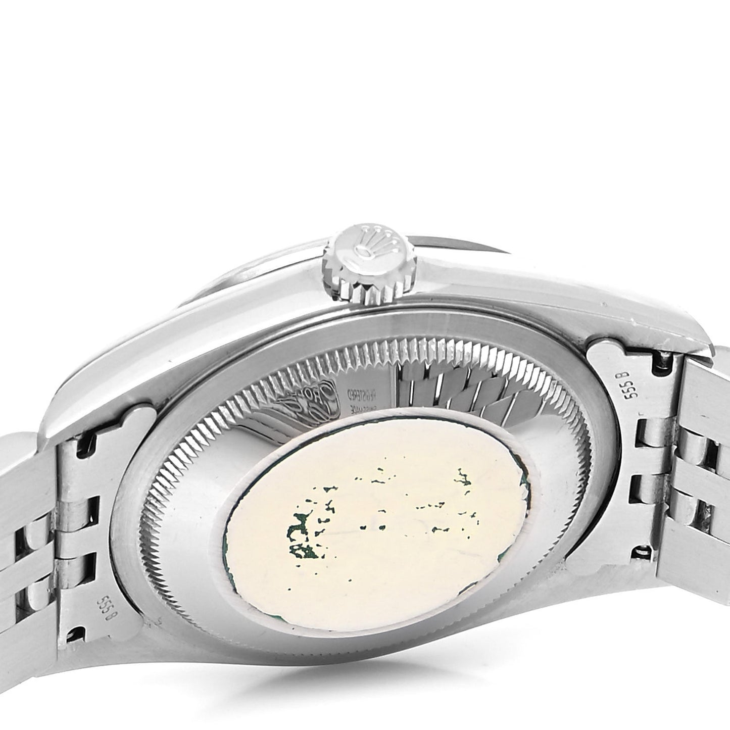 Stainless Steel 18K White Gold Diamond 36mm Oyster Perpetual Datejust Watch Black 16234