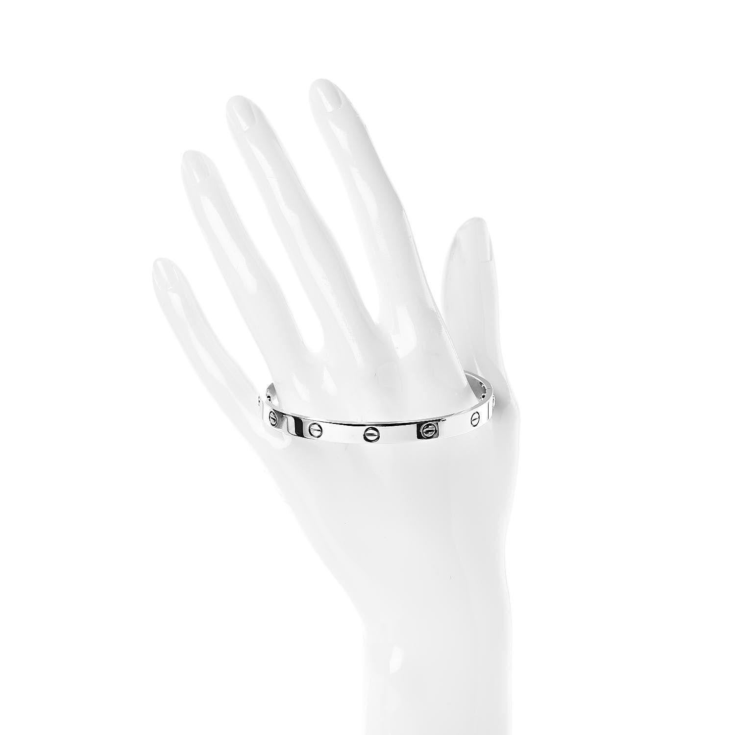 Cartier 18K White Gold LOVE Bracelet 19 2 of 4