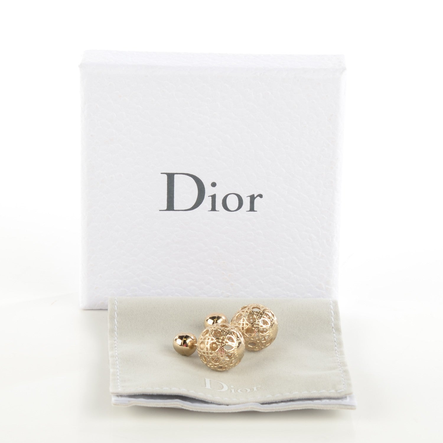 Christian Dior Cannage Mise En Dior Tribal Earrings Gold 4 of 5
