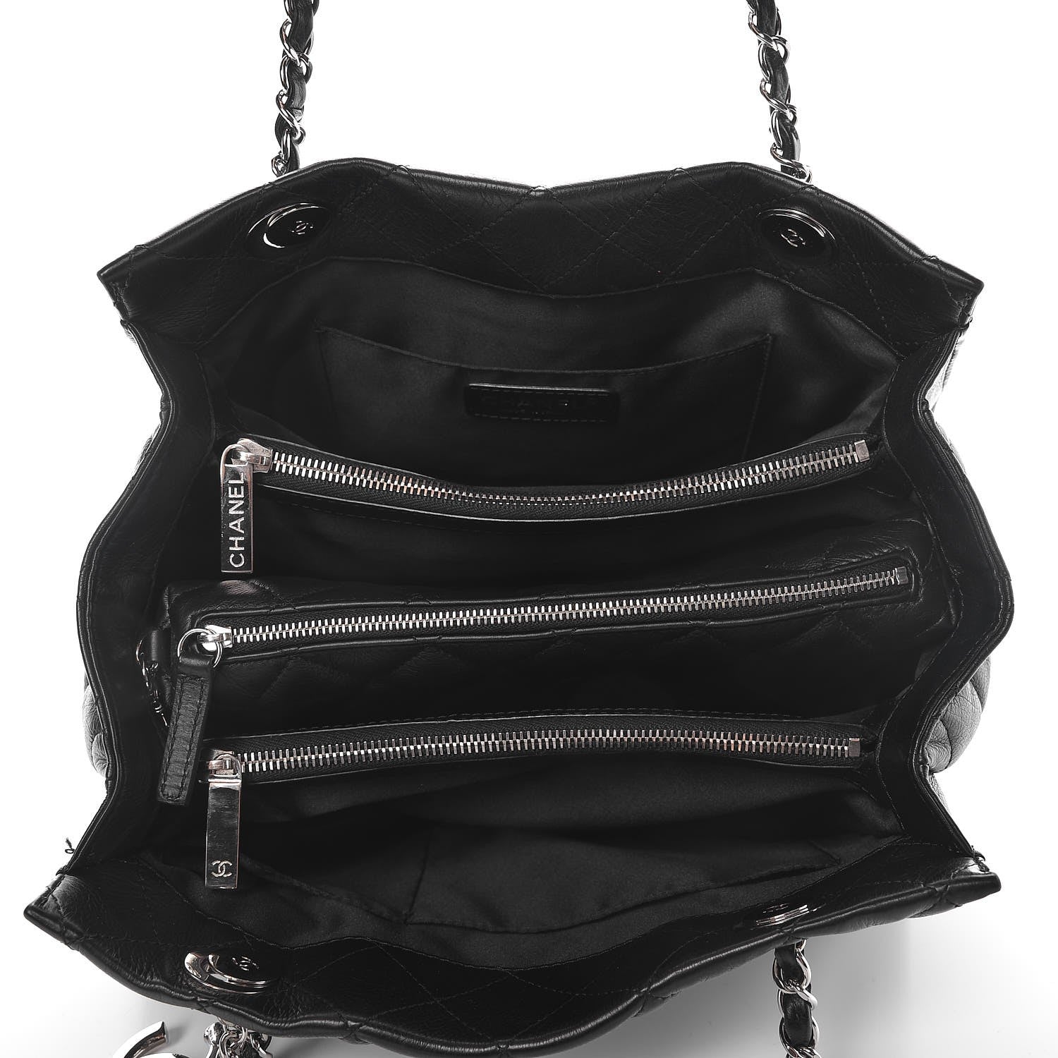 Chanel Calfskin Quilted Small Chic and Soft Shopping Tote Black 5 of 14