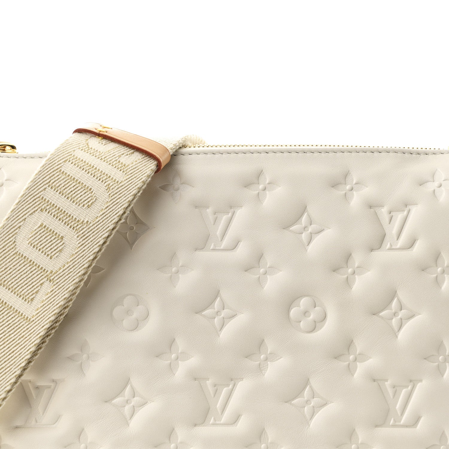 Louis Vuitton Lambskin Embossed Monogram Coussin PM Cream 9 of 12