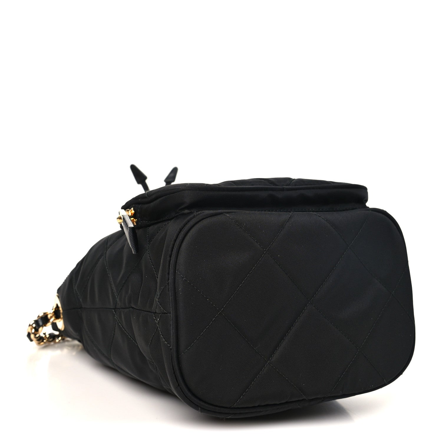 Prada Re-Nylon Saffiano Stitched Re-Edition 1995 Chaine Drawstring Bucket Bag Black 4 of 10