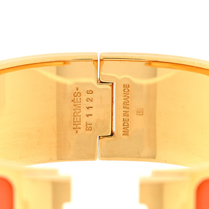 Hermes Enamel Wide Clic Clac H Bracelet Orange 3 of 3