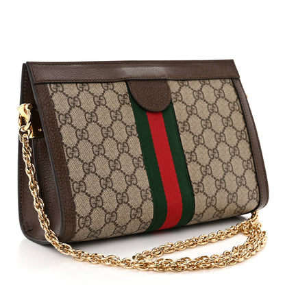 Gucci GG Supreme Monogram Web Small Ophidia Chain Shoulder Bag Brown 3 of 10