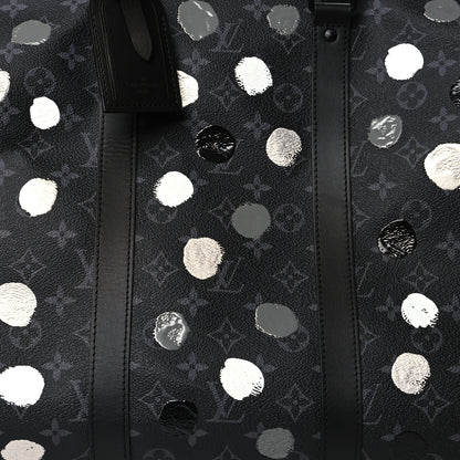 Louis Vuitton LV X YK Monogram Eclipse Keepall Bandouliere 55 Black Silver 6 of 8