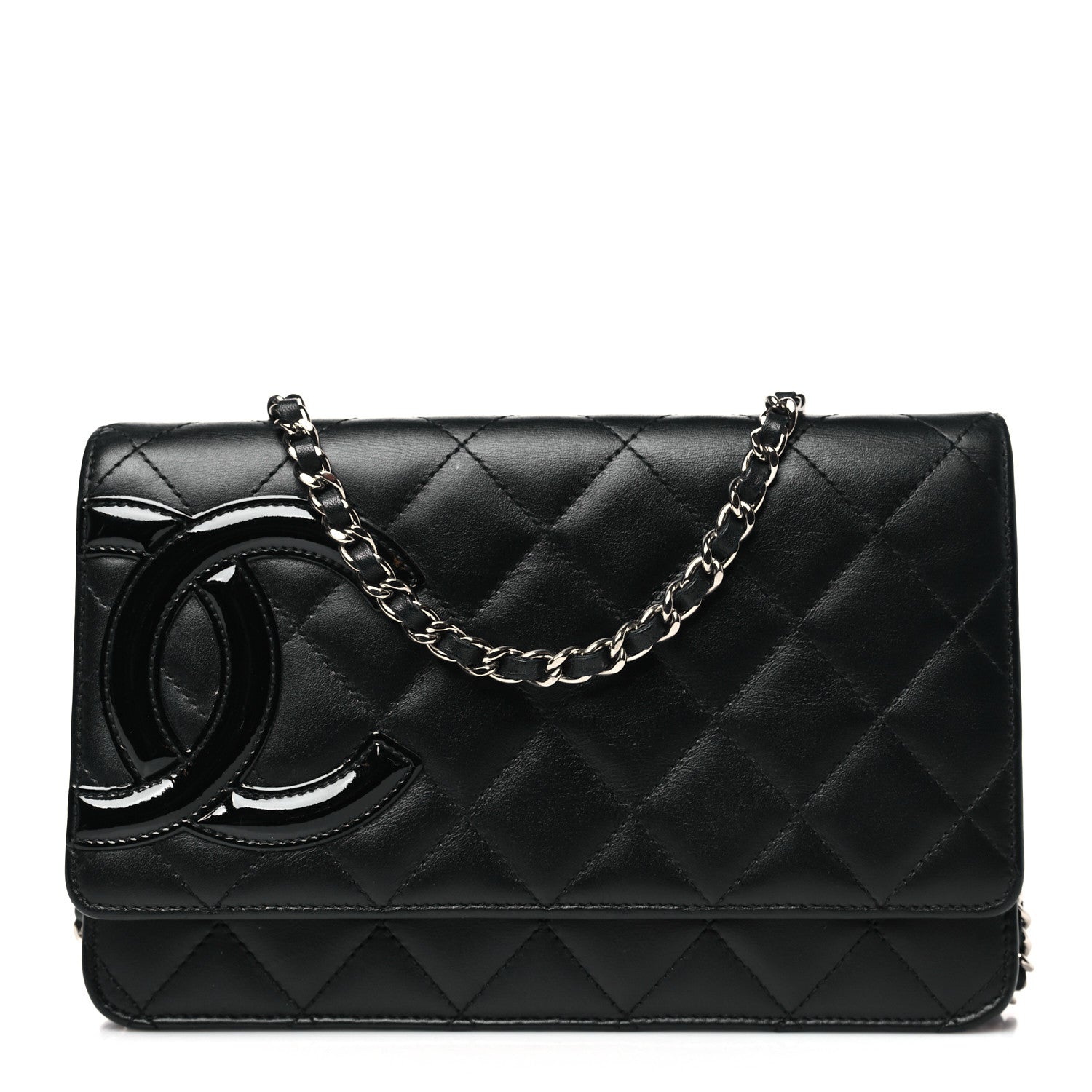 Chanel Calfskin Quilted Cambon Wallet on Chain WOC Black 1 of 11