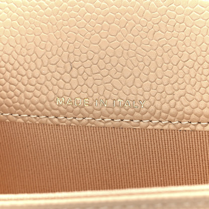 Chanel Caviar Quilted Flap Card Holder Wallet Light Beige 6 of 13