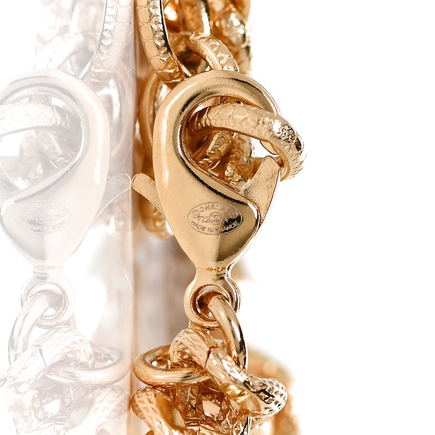 Chanel Crystal CC Chain Link Bracelet Gold 4 of 5