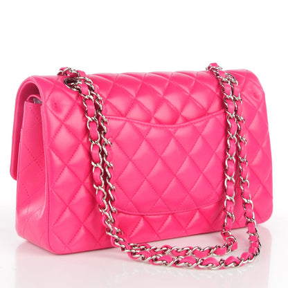Chanel Lambskin Quilted Medium Double Flap Dark Pink 3 of 8