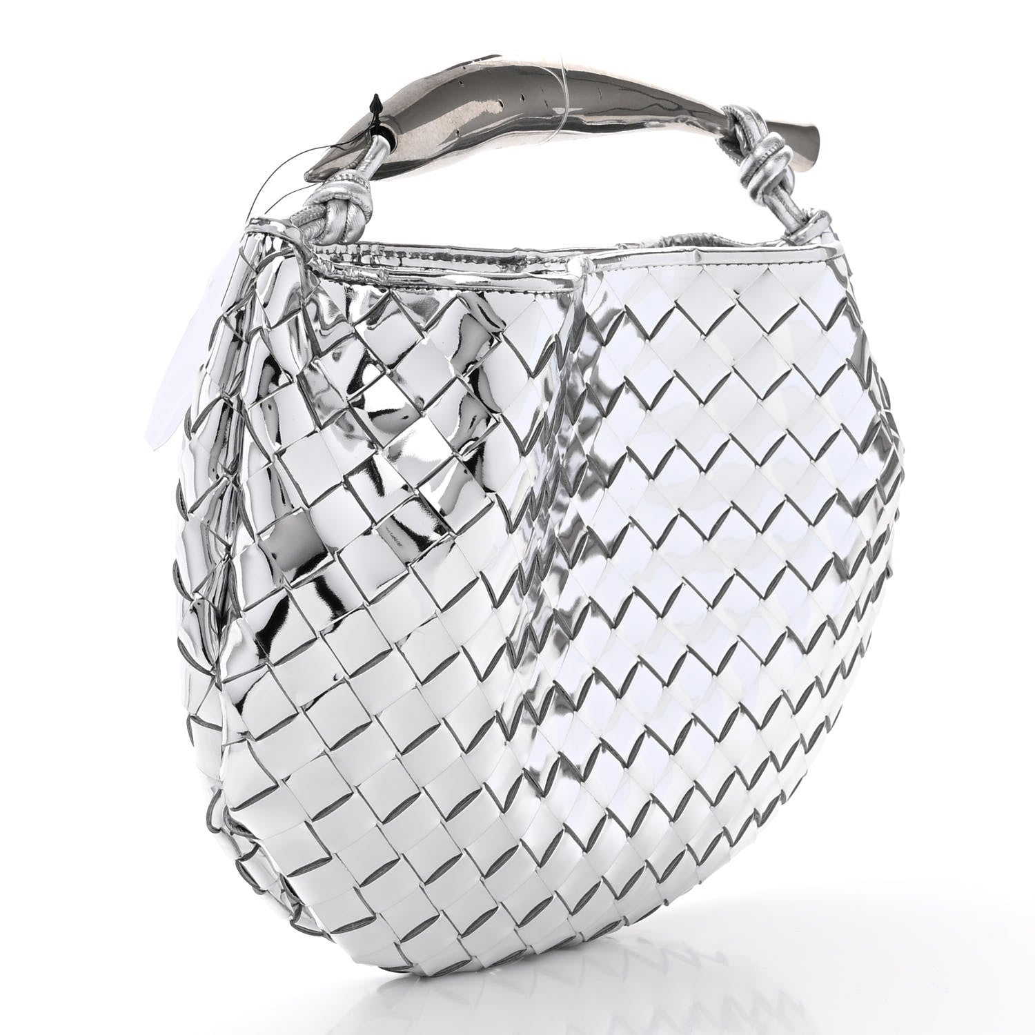 Bottega Veneta Mirror Laminated Nappa Intrecciato Sardine Bag Silver 3 of 10