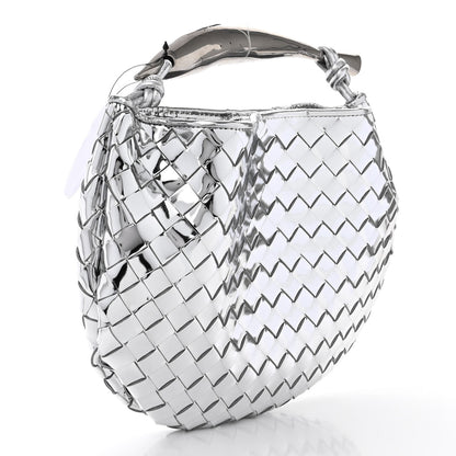 Bottega Veneta Mirror Laminated Nappa Intrecciato Sardine Bag Silver 3 of 10