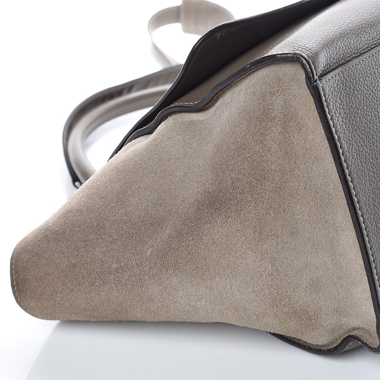 Drummed Calfskin Suede Medium Trapeze Souris