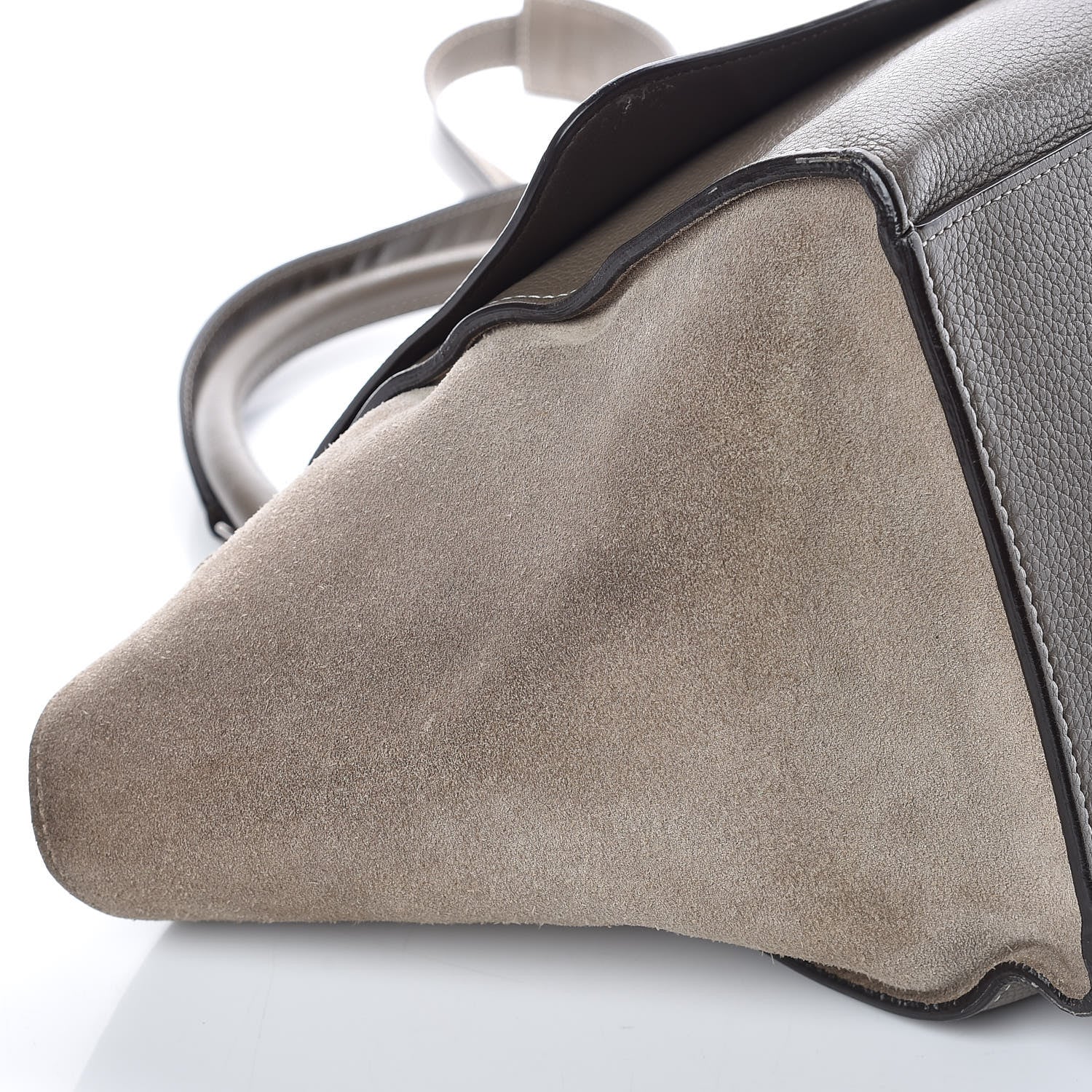 Celine Drummed Calfskin Suede Medium Trapeze Souris 13 of 19