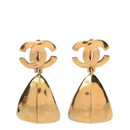 Chanel CC Large Drop Clip On Earrings Gold 1 of 5