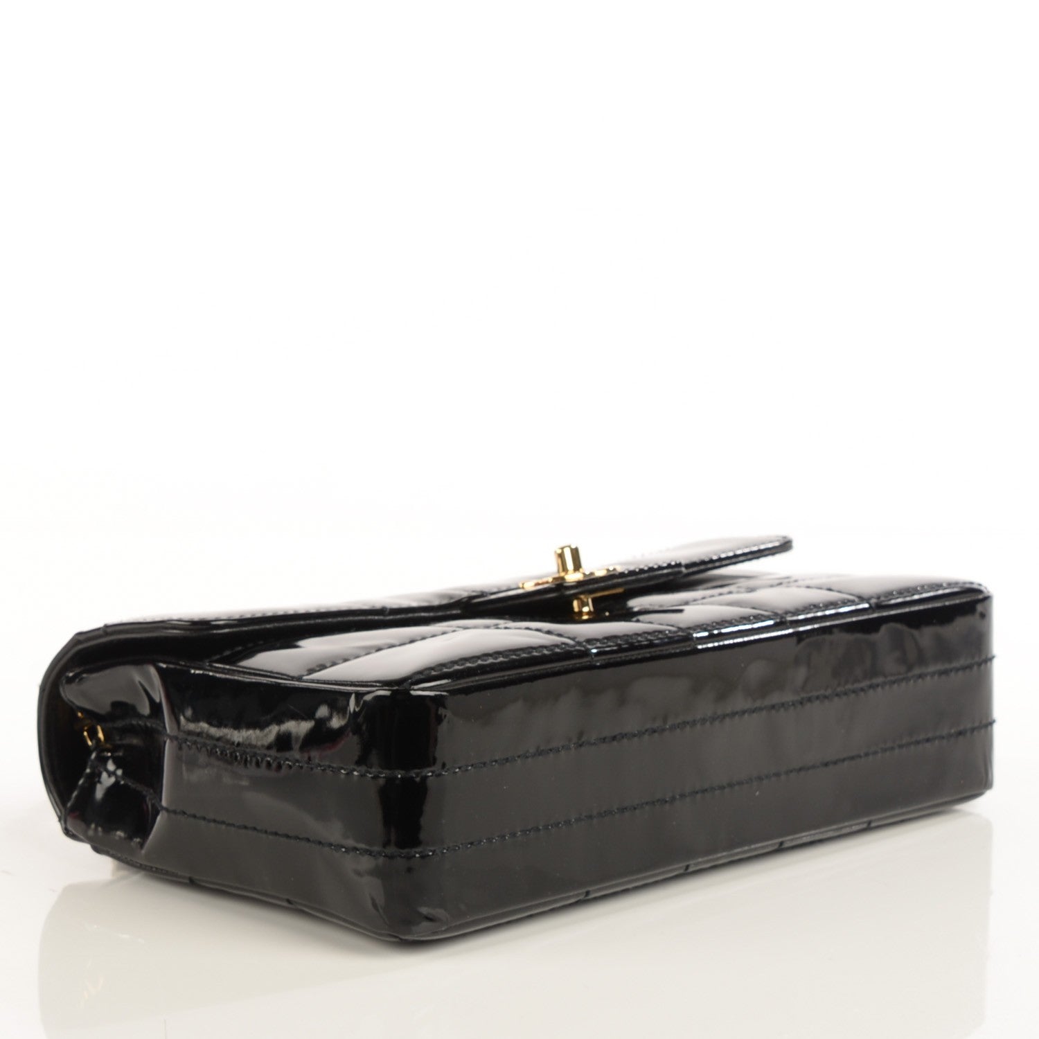 Chanel Patent Quilted Medium Chocolate Bar Flap Black 4 of 9