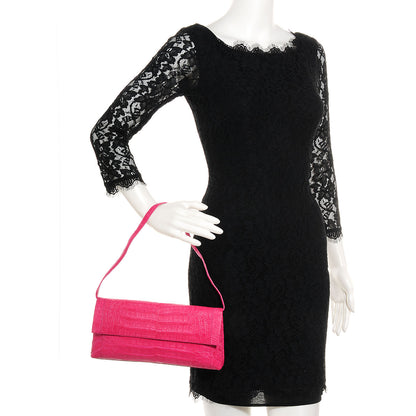 Nancy Gonzalez Crocodile Soft Flap Clutch Pink 2 of 7