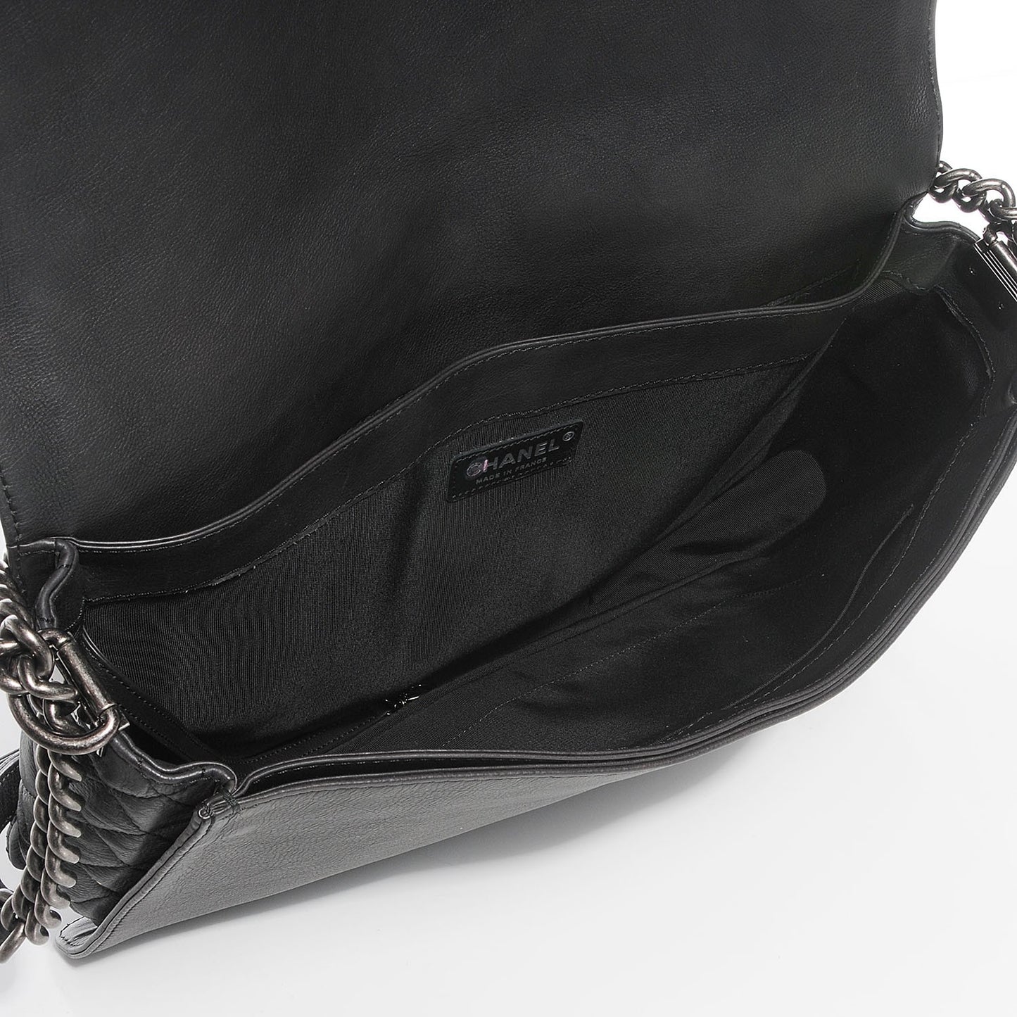 Calfskin Large Boy Reverso Flap Black