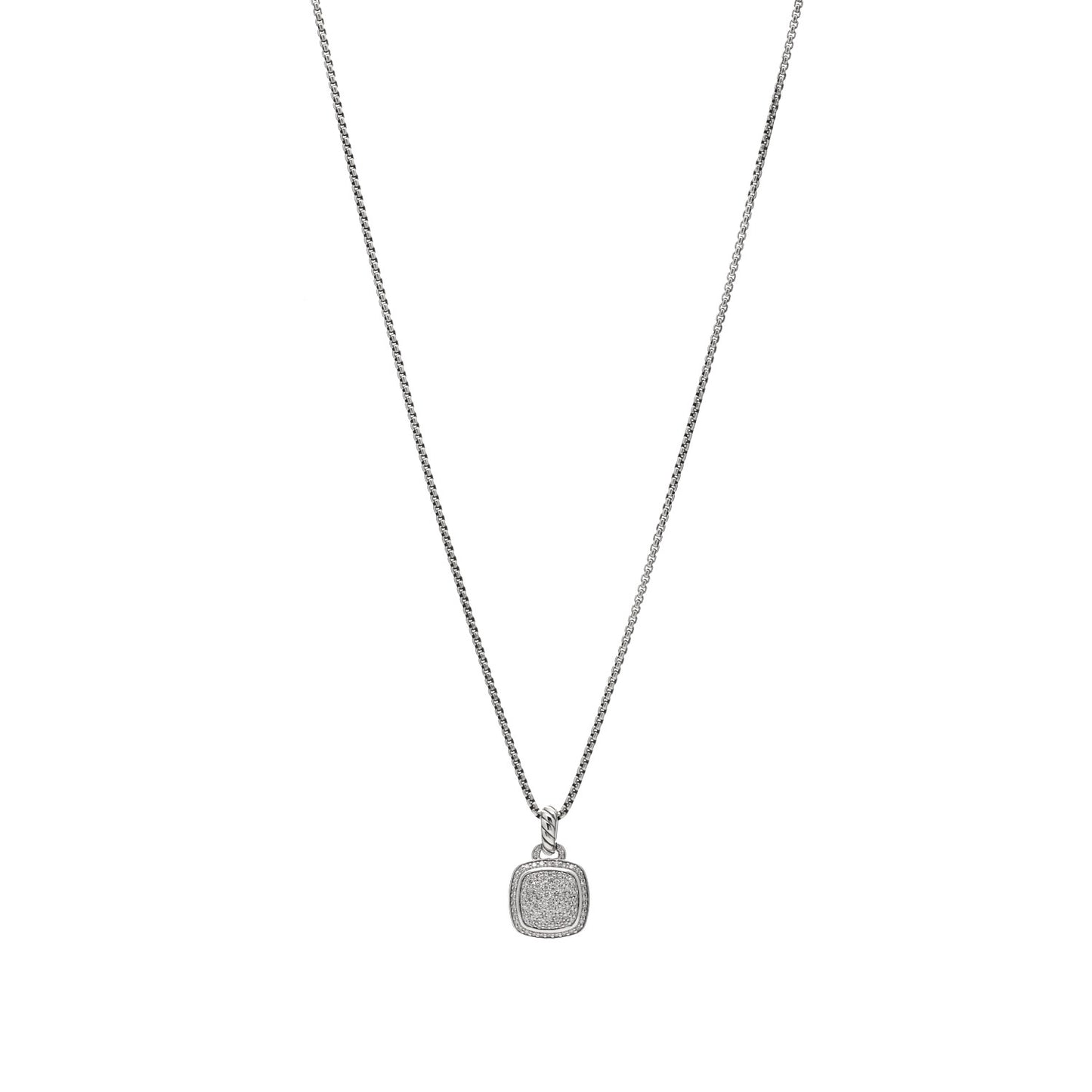 Sterling Silver 14K Yellow Gold Diamond 11mm Albion Pendant Necklace