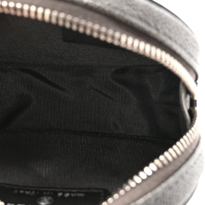 Chanel Metallic Caviar Quilted Filigree Zip Around Classic Coin Purse Dark Silver 5 of 8