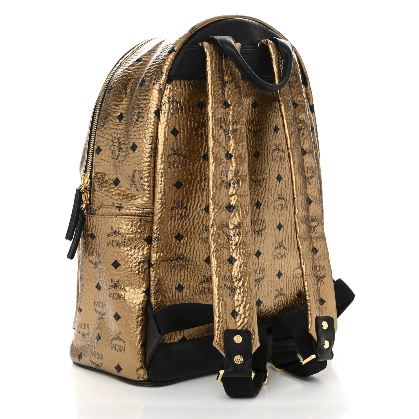 Metallic Visetos Medium Stark Backpack Gold
