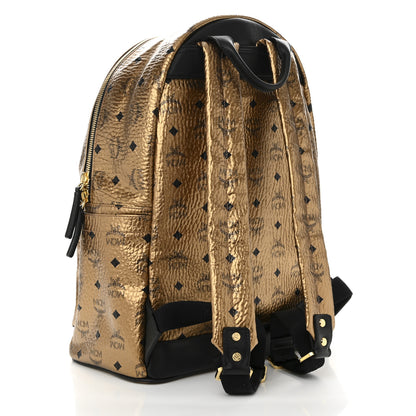 MCM Metallic Visetos Medium Stark Backpack Gold 3 of 8