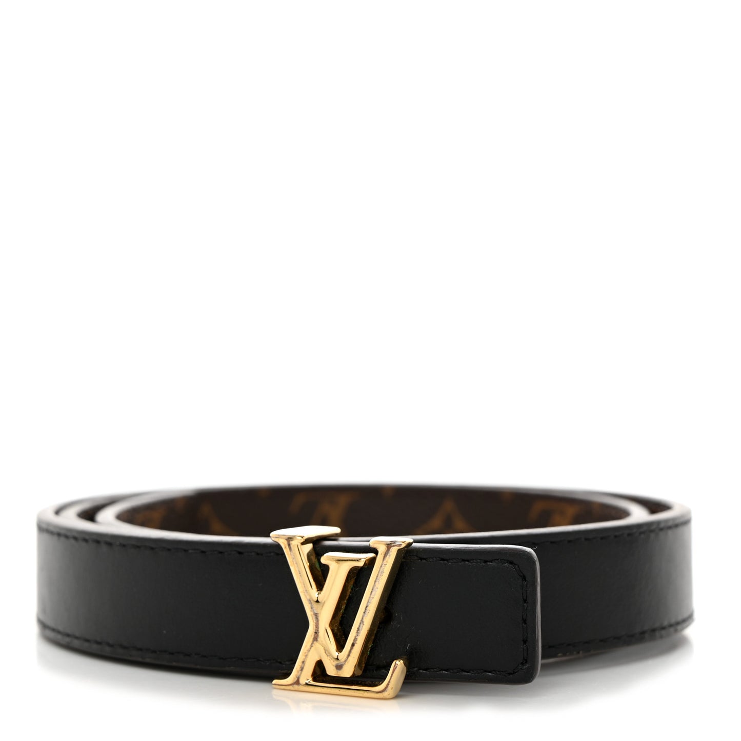 Calfskin Monogram 20mm LV Iconic Reversible Belt 65 26 Black