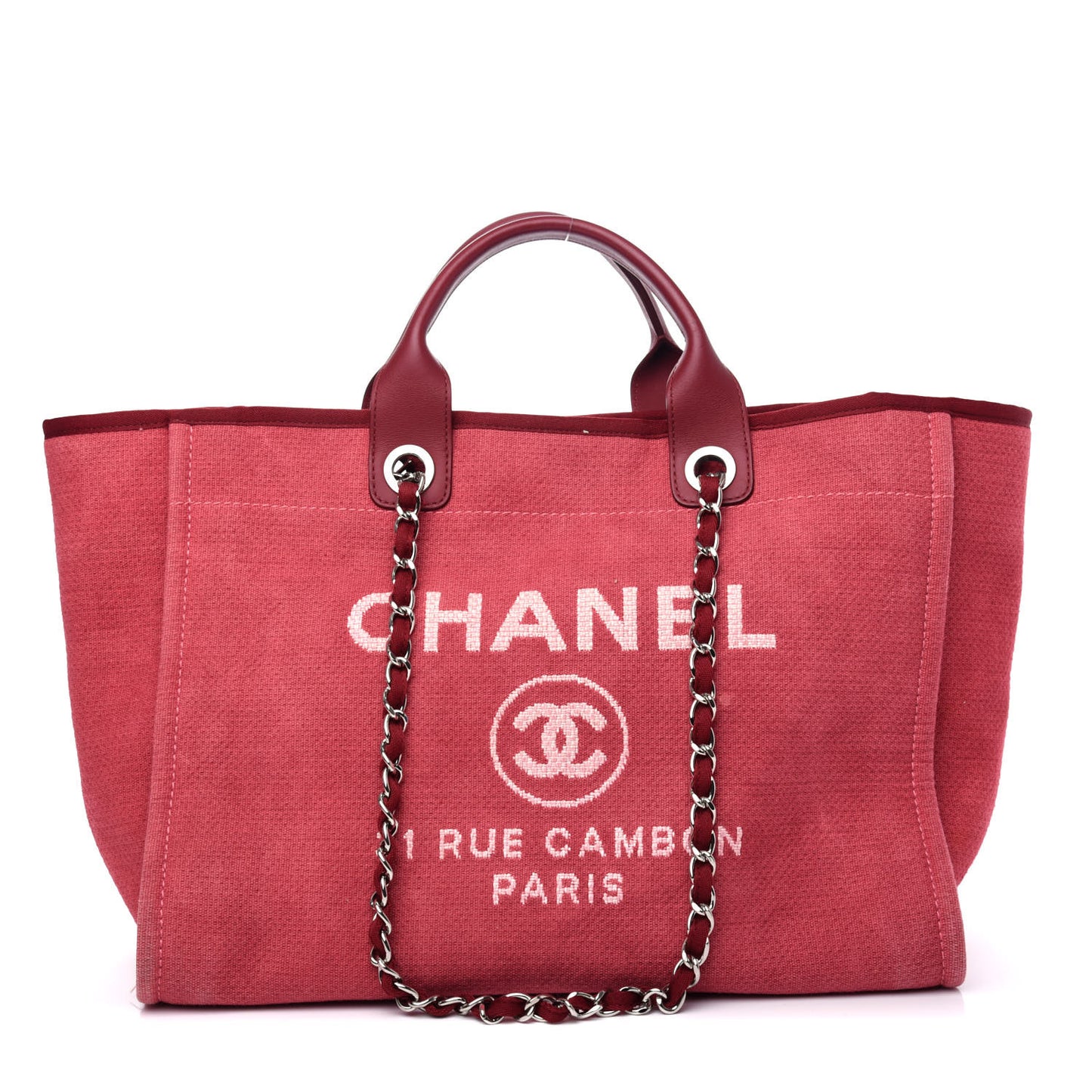 Canvas Medium Deauville Tote Red
