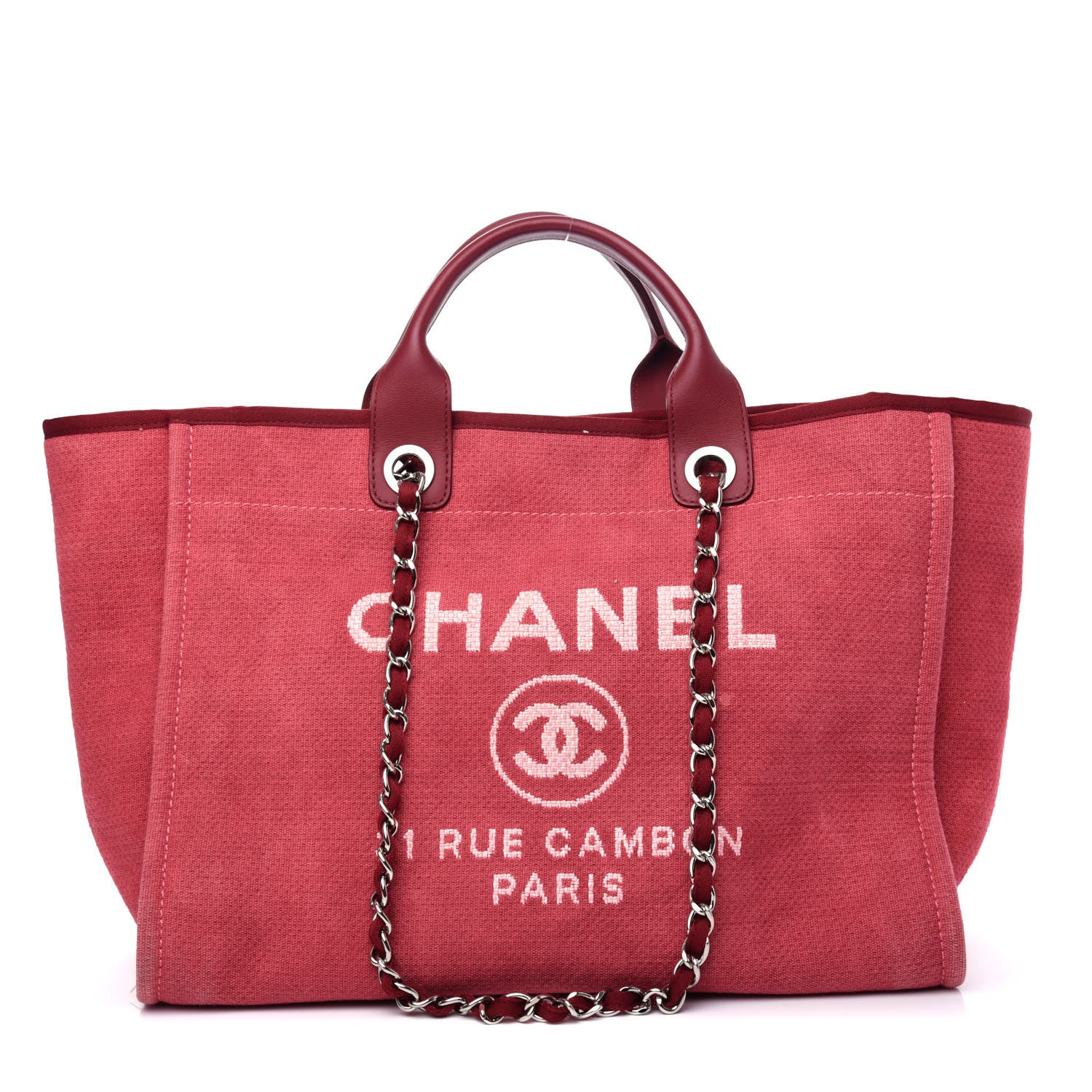 Chanel Canvas Medium Deauville Tote Red 1 of 11